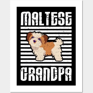 Maltese Grandpa Proud Dogs Posters and Art